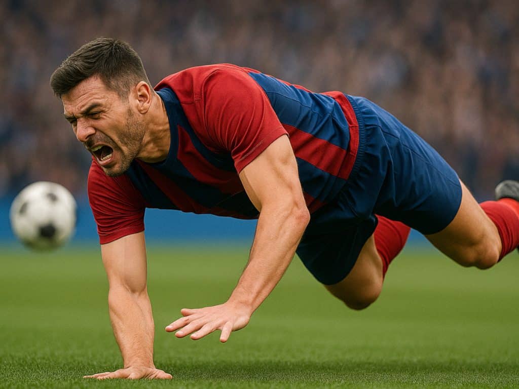 Futbolista cae sobre su muñeca lesiones ligamentarias